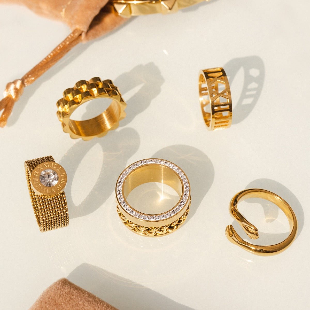 Ring Links Zirconia 18K Gold Plated