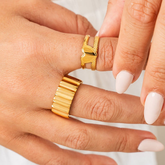 Ring Love Adjustable 18K Gold Plated