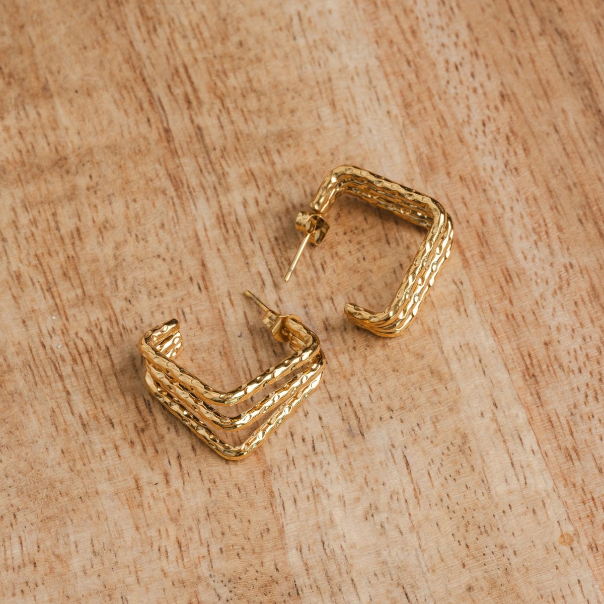 Earring Amelie Triple Divisions 18K Gold Plated