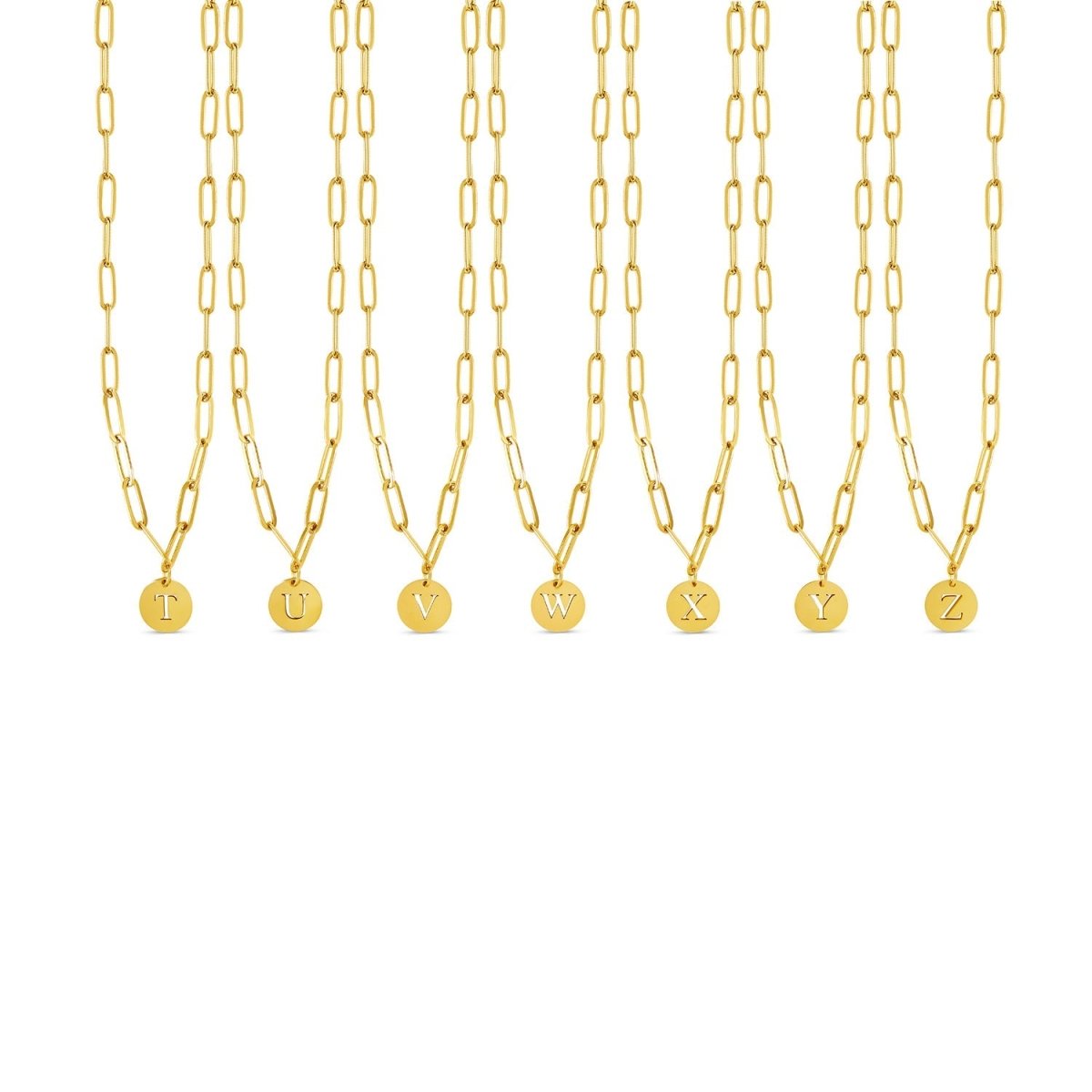 Necklace Letter Initial Clip Chain 18K Gold Plated