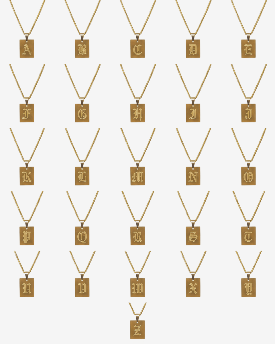 Necklace Letter Initial Modern 18K Gold Plated