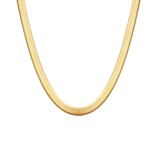 Gold Snake Mesh Necklace – 18K Gold-Plated
