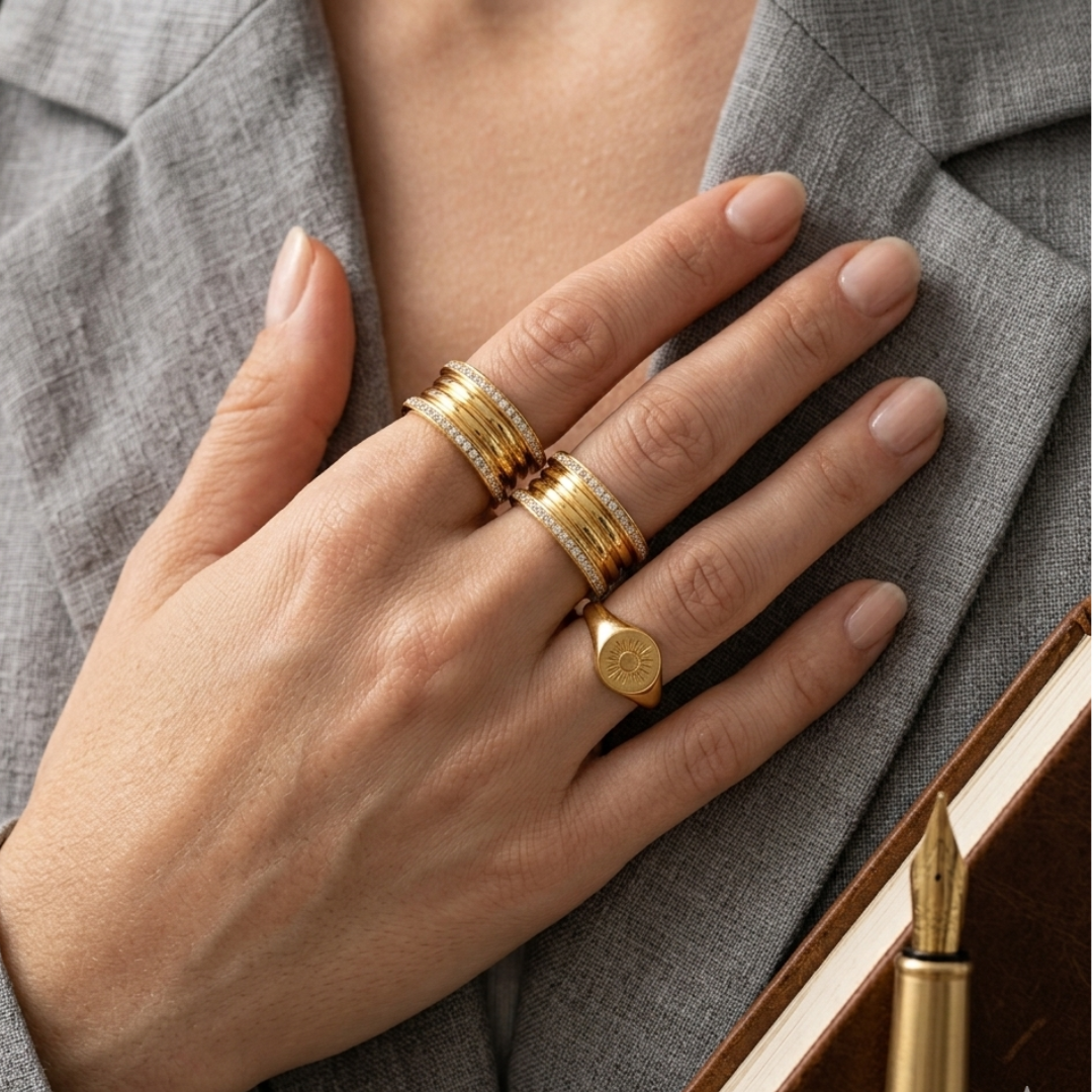 Aurora Spark Ring Gold Plated 18k