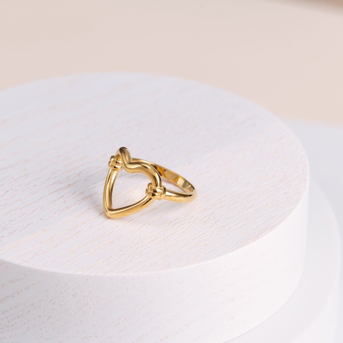 Hollow Heart Ring 18K Gold Plated