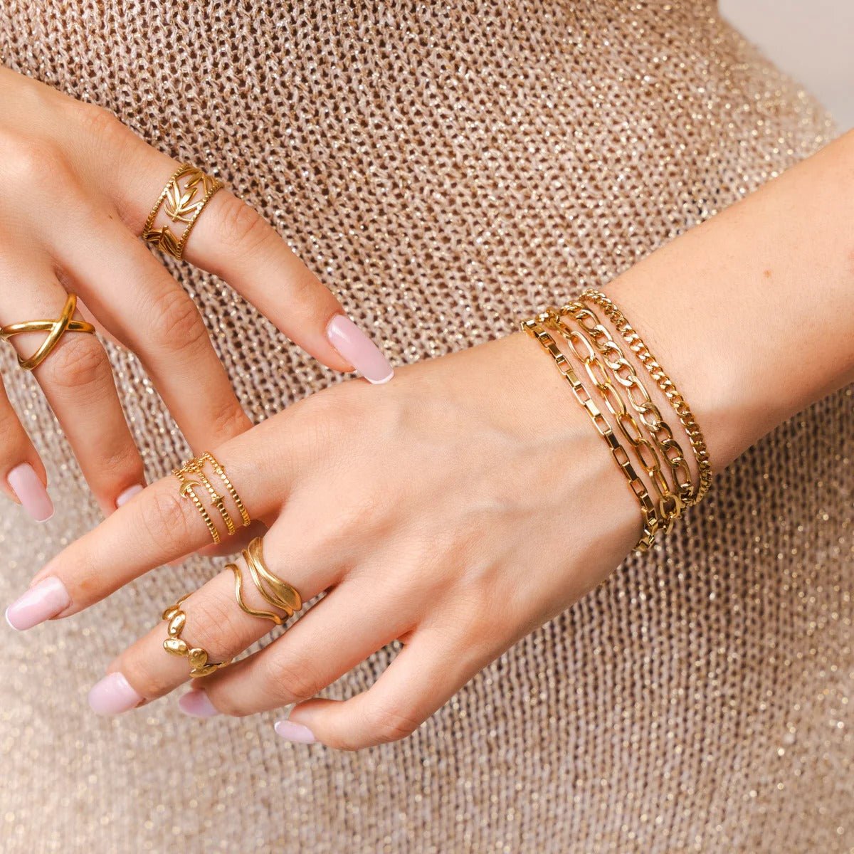 Adjustable Botanical Ring 18K Gold Plated