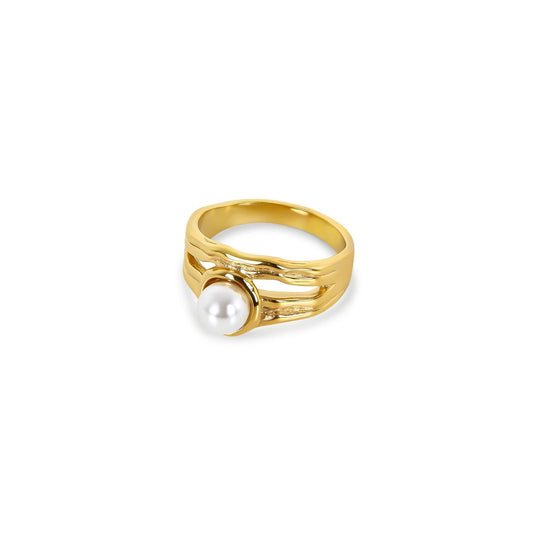Ring Catalina Pearl Solitaire 18K Gold Plated