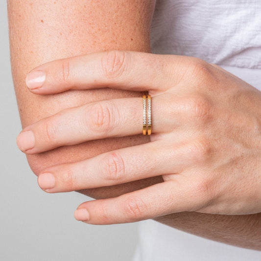 Ring Double Layer 18K Gold Plated