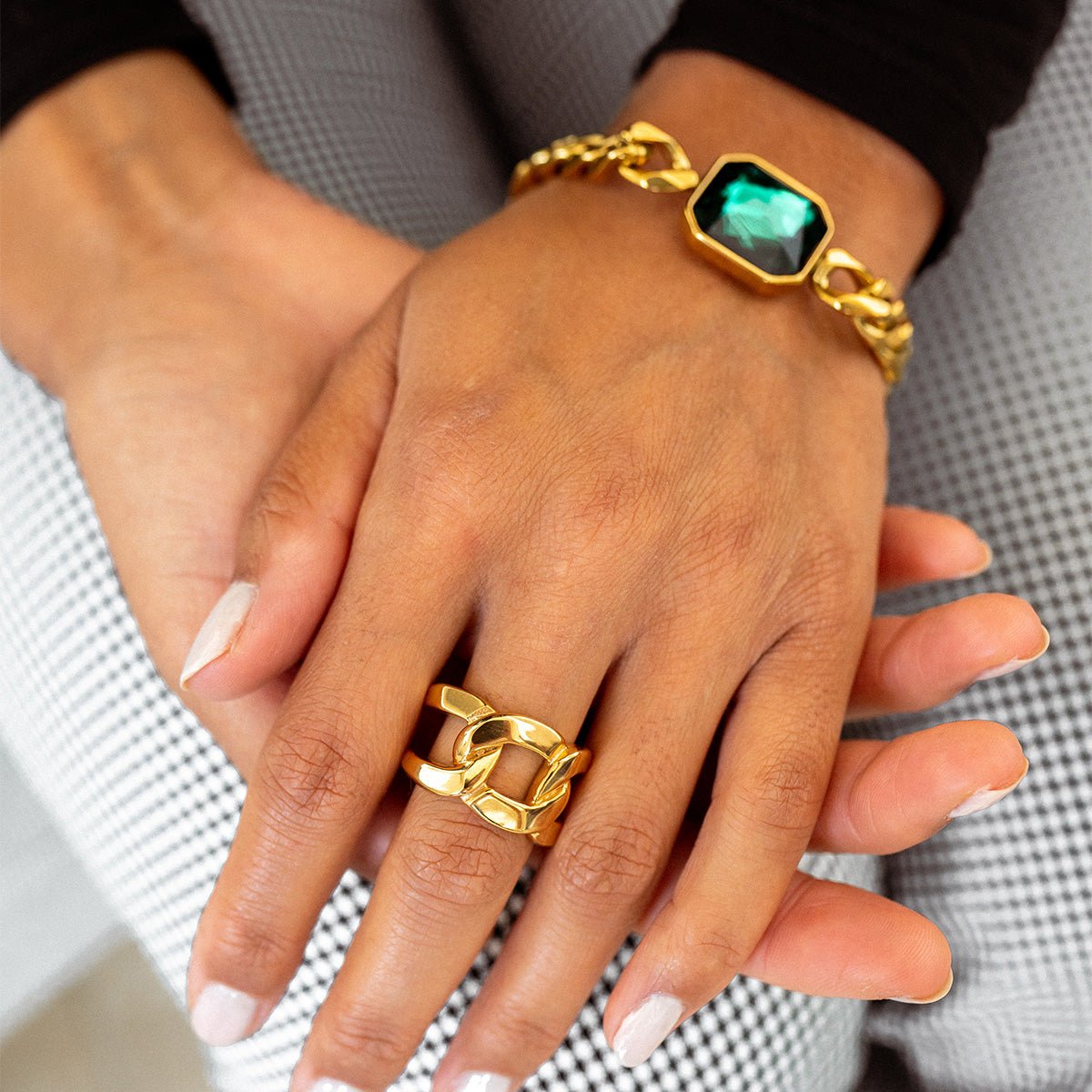 Ring Link Double 18K Gold Plated