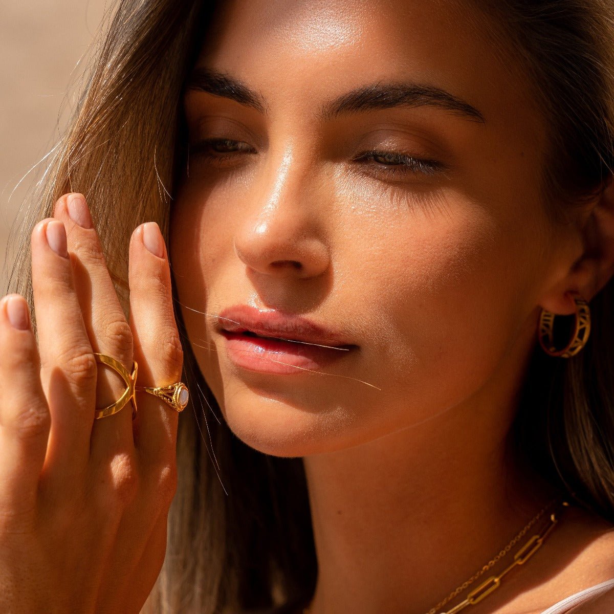 Ring in X-shape 18K Gold Plated