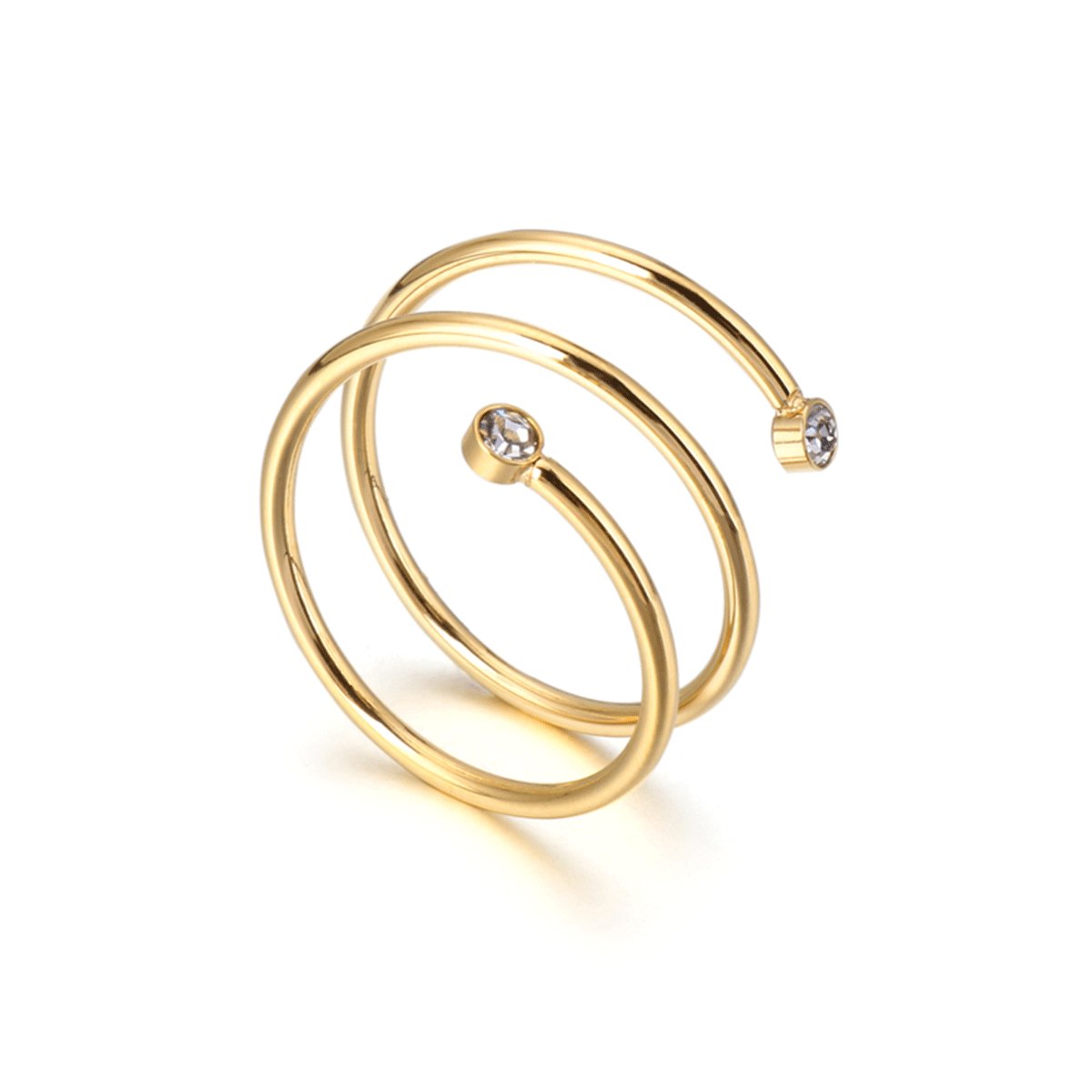 Ring Spiral Fine 18K Gold Plated