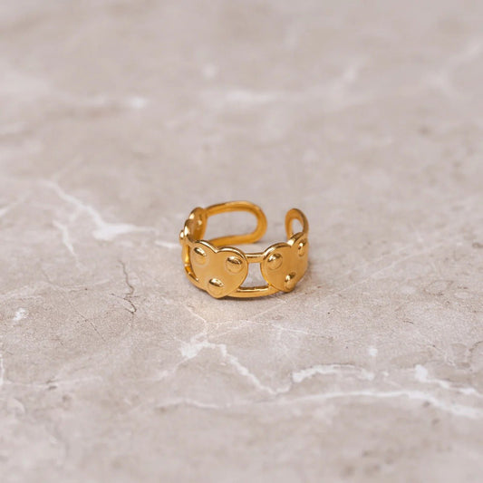 Ring Eterno Heart Adjustable 18K Gold Plated