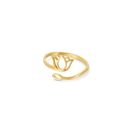 Ring Lotus Flower 18K Gold Plated