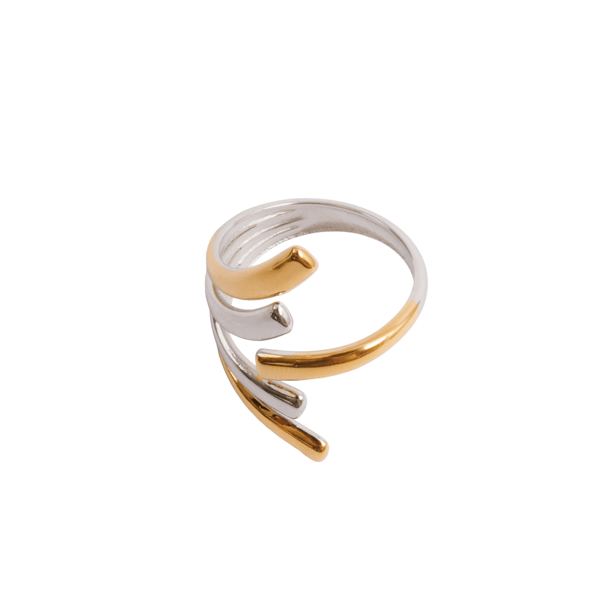 Ring Flow Adjustable with Mixed Gold and Silver Finish