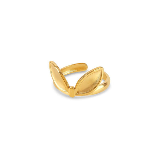 Ring Leaves Adjustable 18K Gold Plated