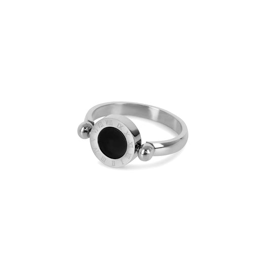 Roman Numeral Spinning Ring - Silver
