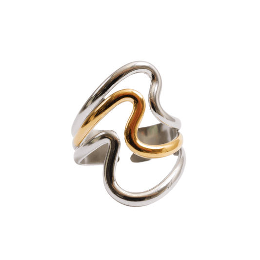 Ring Harmonia Dual Adjustable with Mixed Gold and Silver Finish