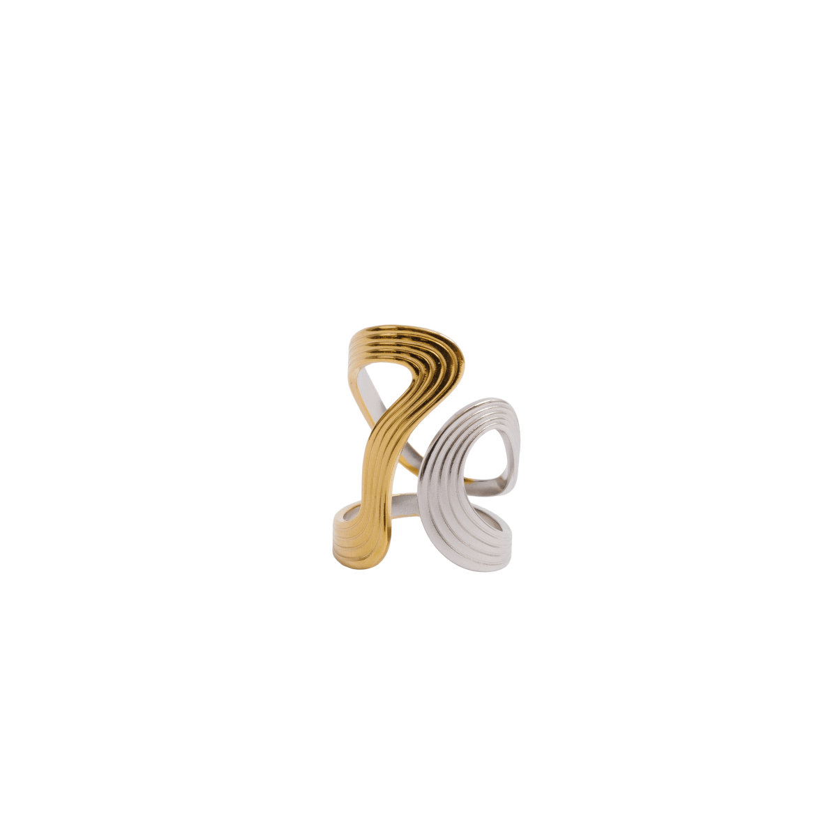Ring Infinity Adjustable with Mixed Gold and Silver Finish