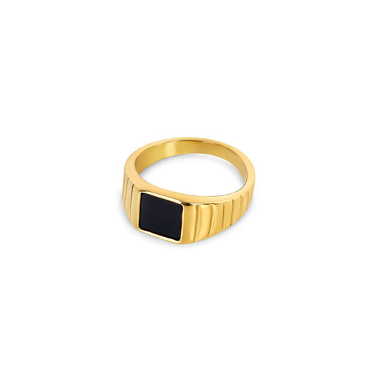 Ring Noir 18K Gold Plated