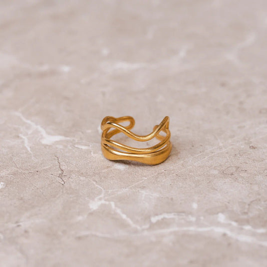 Ring Ondas Adjustable 18K Gold Plated