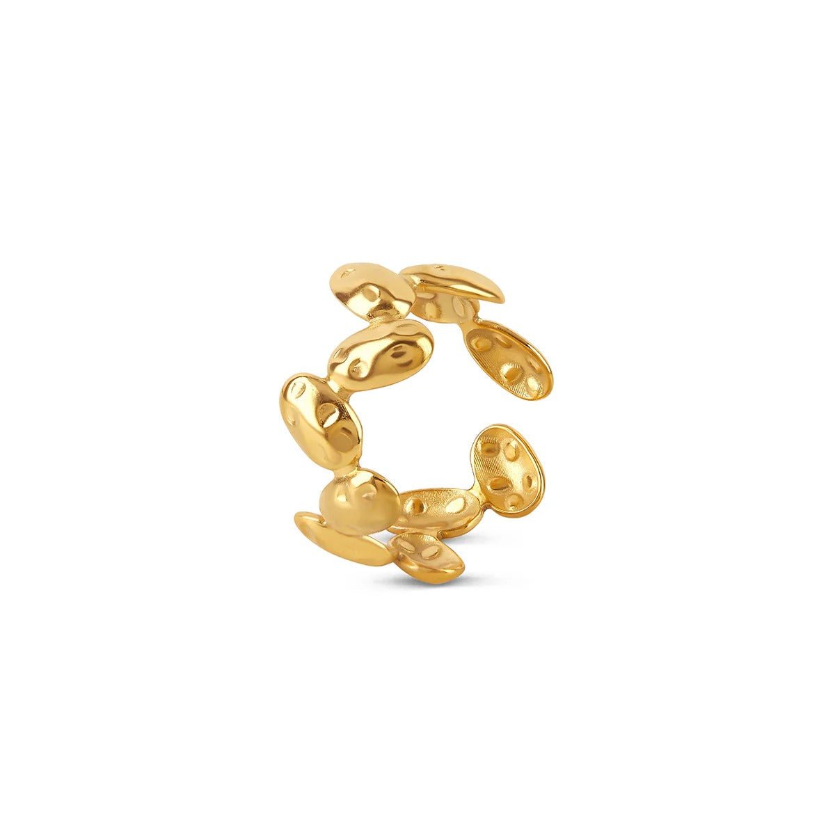 Textured Adjustable Organic Ring 18K Gold Plated
