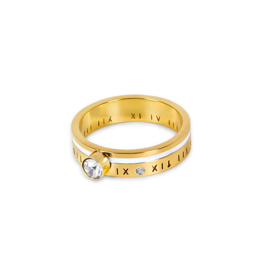 Ring Rainha Crystal Stone 18K Gold Plated