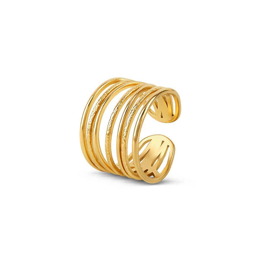 Ring Tramas Adjustable 18K Gold Plated