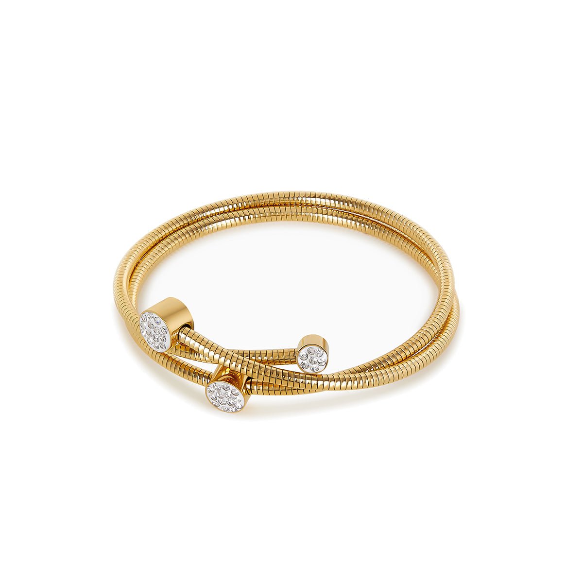 Crystal Spiral Bracelet 18K Gold Plated