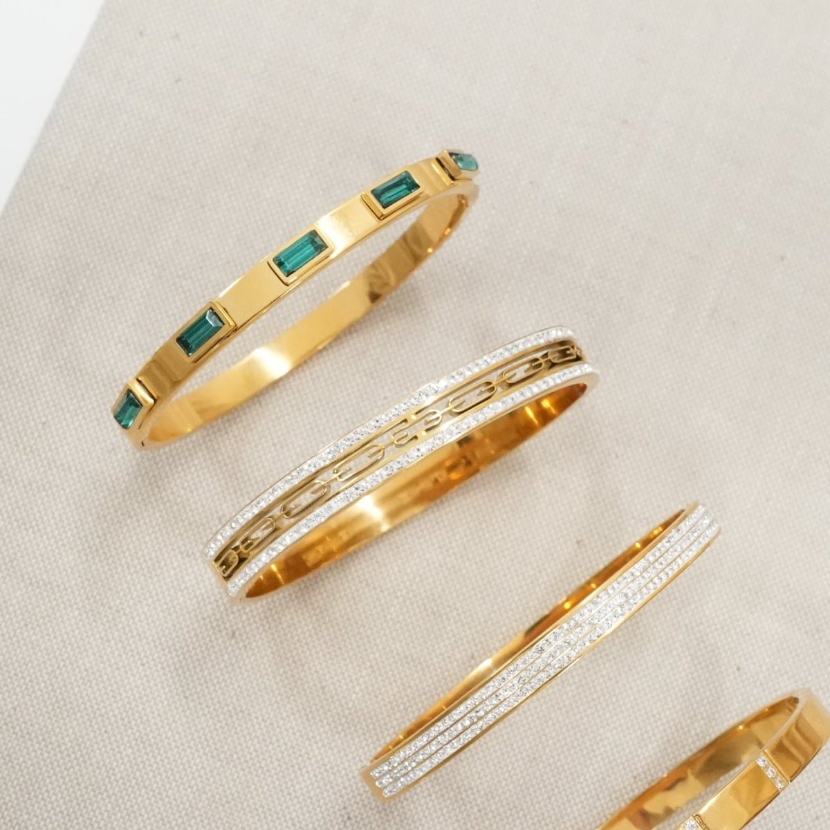 Ivy Stone Crystals Bracelet 18K Gold Plated