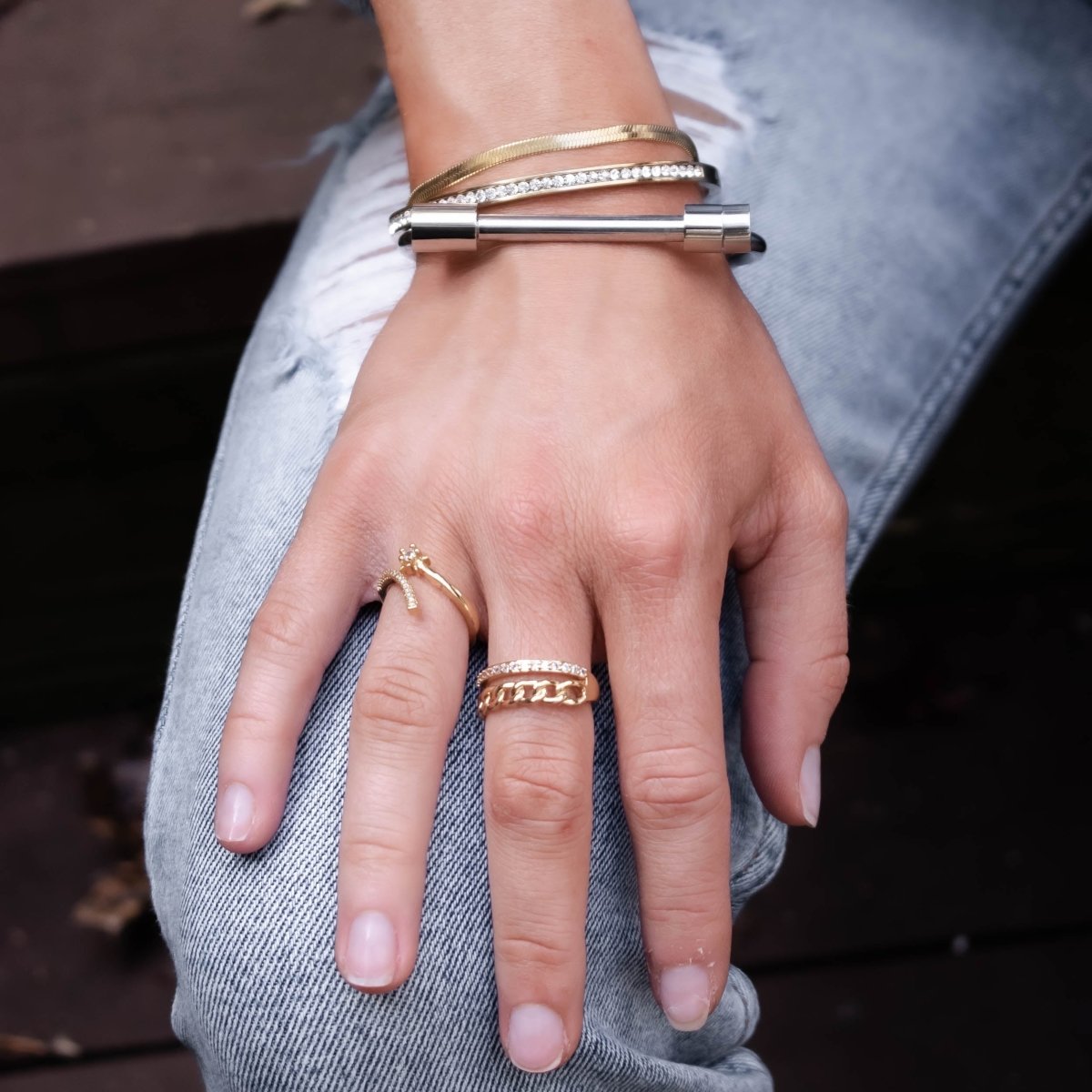 Bracelet Screw Cuff - Silver