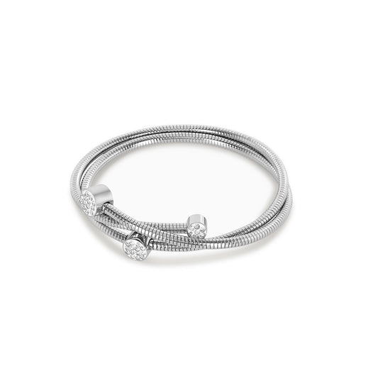 Crystal Spiral Bracelet - Silver