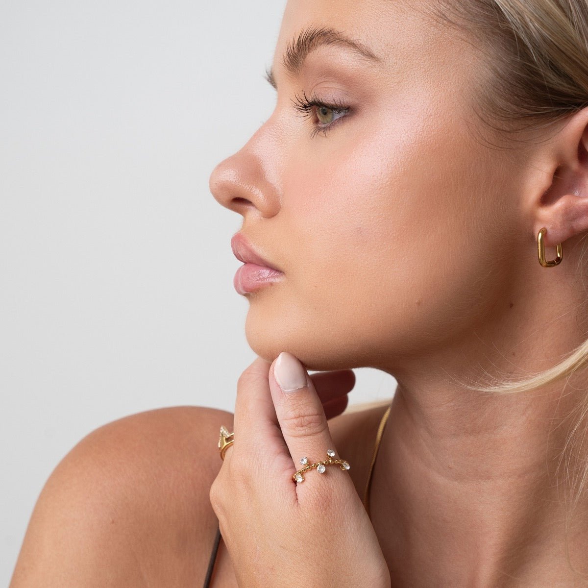 Earring Square Hoop 18K Gold Plated
