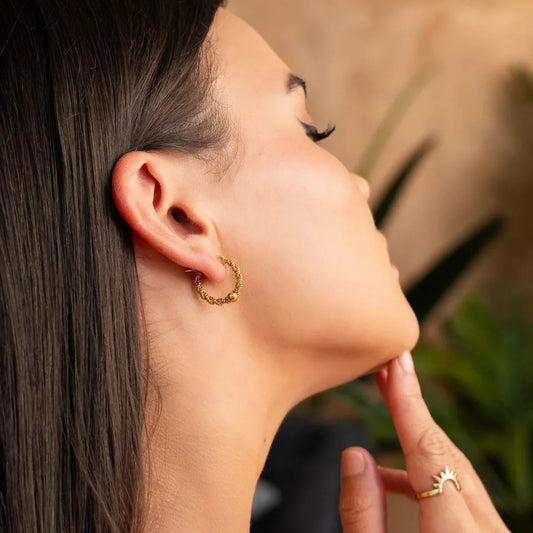 Earring Hoop Twist 18K Gold Plated