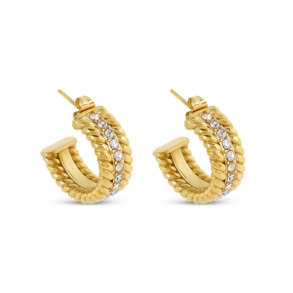 Date Hoop Earring 18K Gold Plated