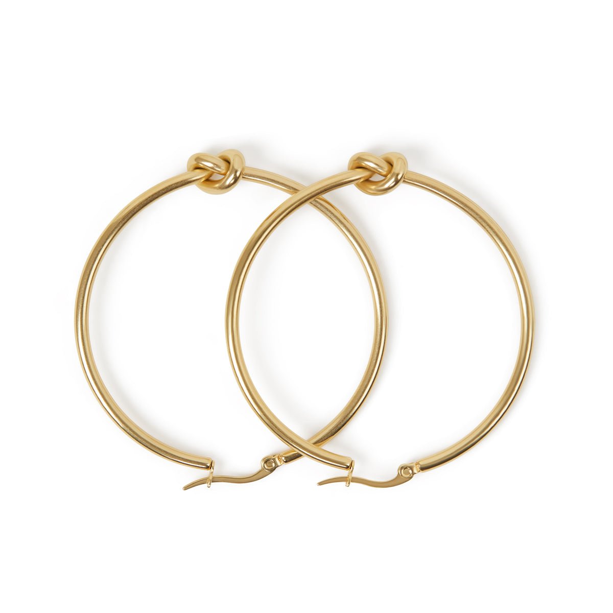 Central Knot Hoop Earring 18K Gold Plated