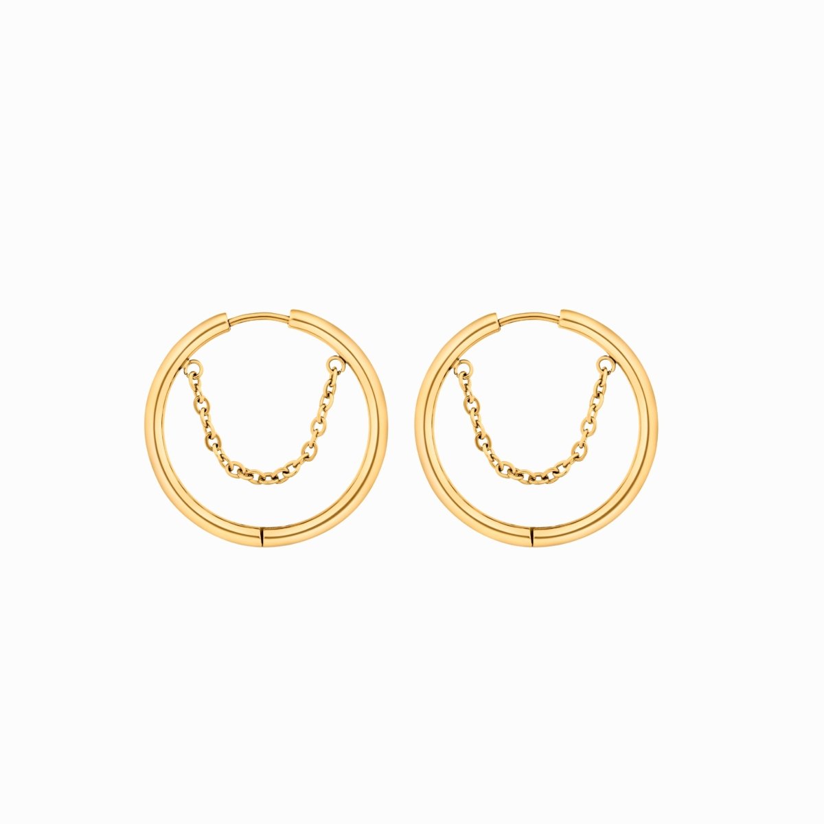 Diamond-shaped Hoop Earring 18K Gold Plated