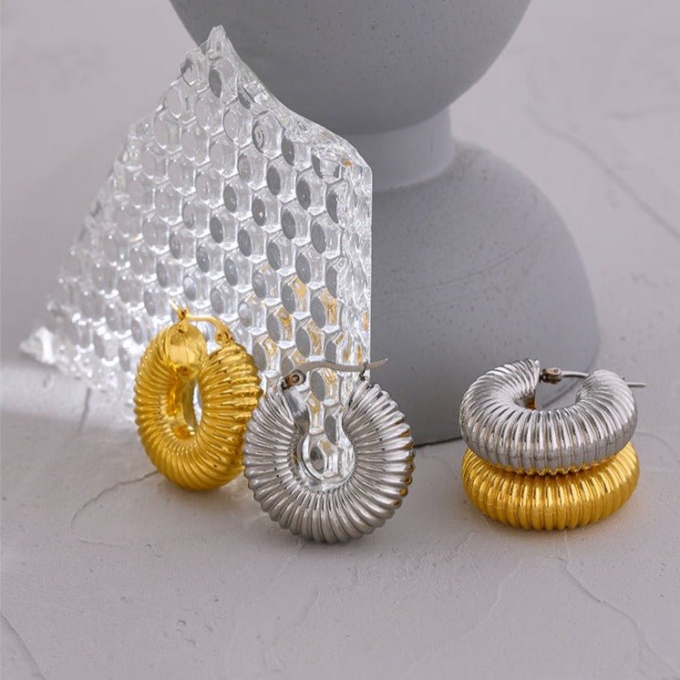 Bold Ziza Hoop Earrings 18K Gold Plated