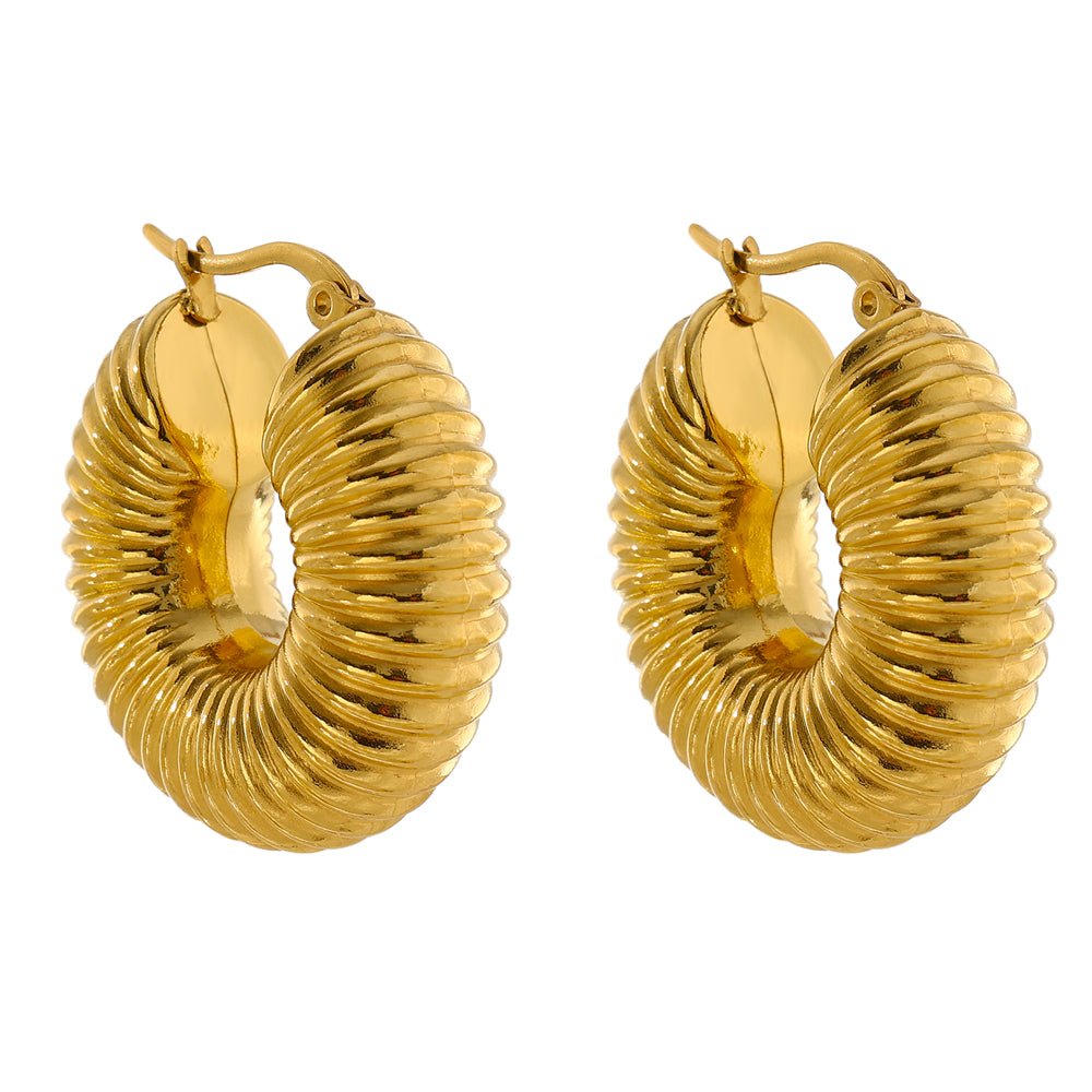 Bold Ziza Hoop Earrings 18K Gold Plated