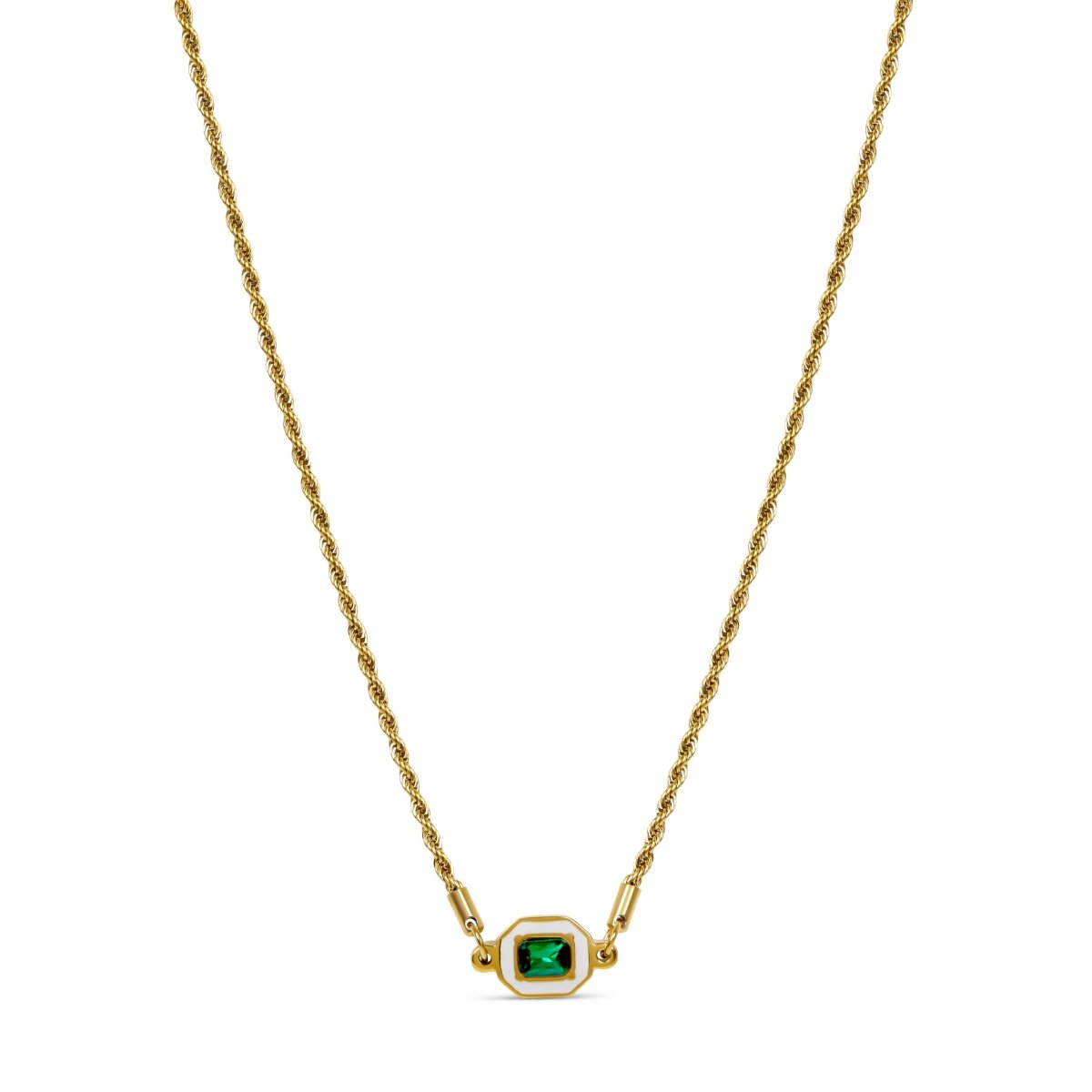 Aura Emerald Necklace 18K Gold Plated