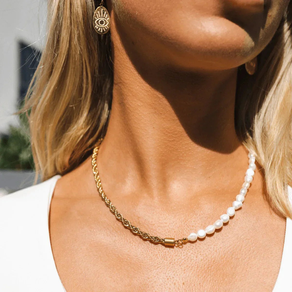 Necklace Baiano with Pearls 18K Gold Plated