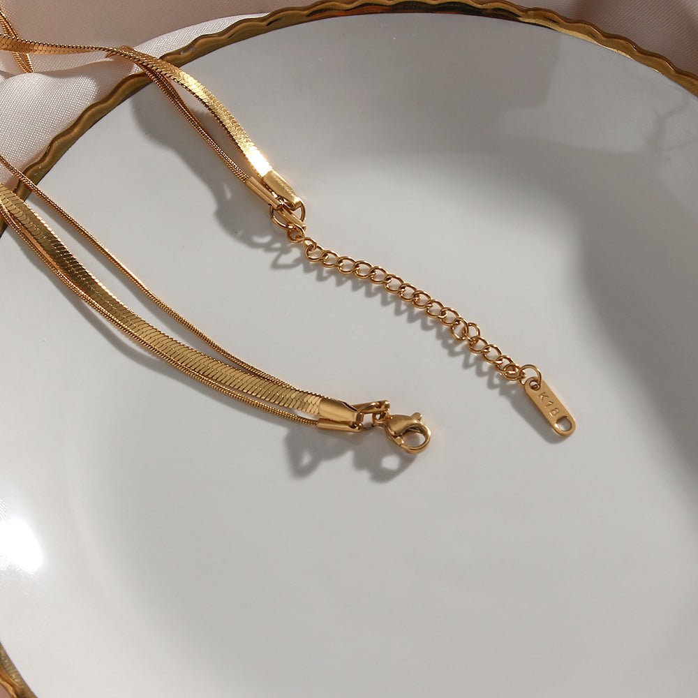 Necklace Celina Trio Layered Mesh 18K Gold Plated