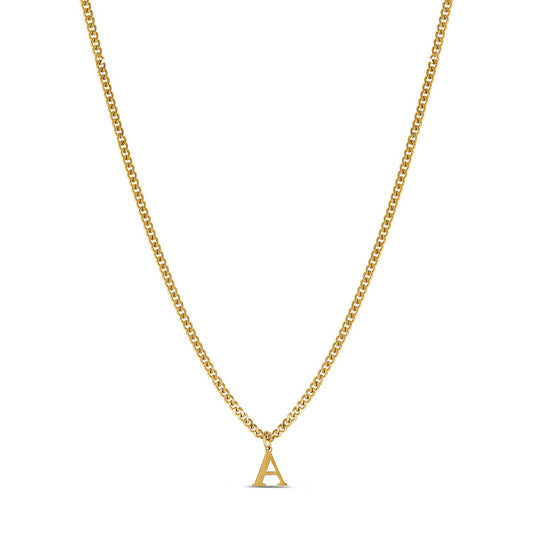Necklace Letter Initial Chain 18K Gold Plated