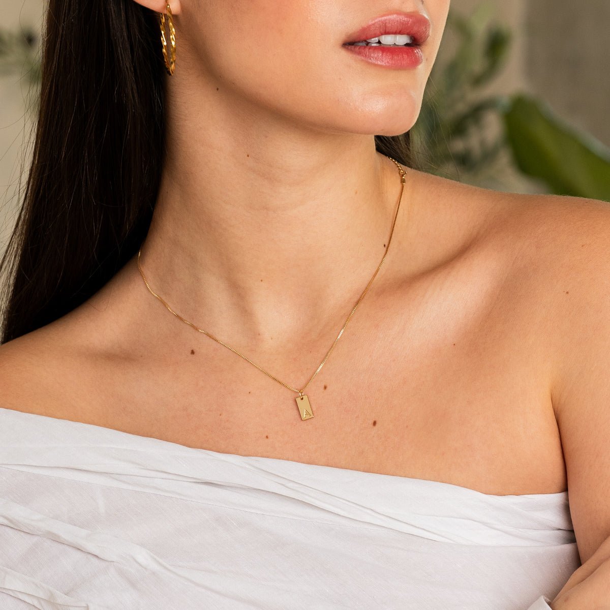 Necklace Letter Initial Minimal 18K Gold Plated