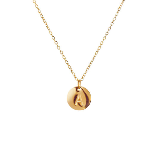 Necklace Letter Initial Minimalist 18K Gold Plated
