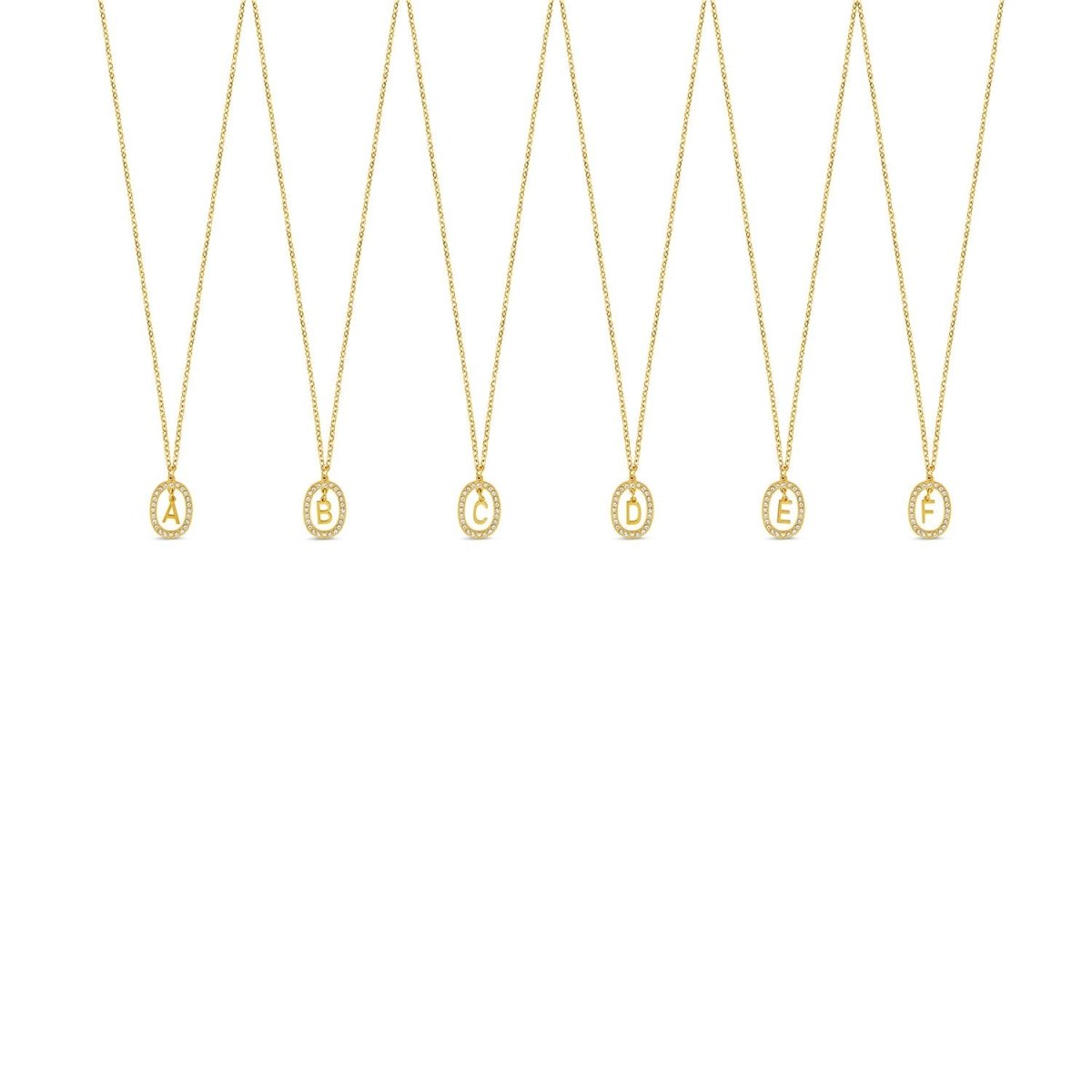 Necklace Letter Initial Prism 18K Gold Plated