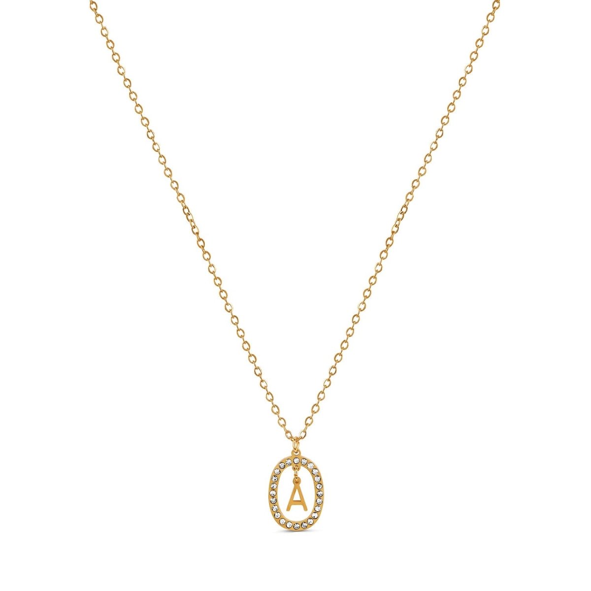 Necklace Letter Initial Prism 18K Gold Plated