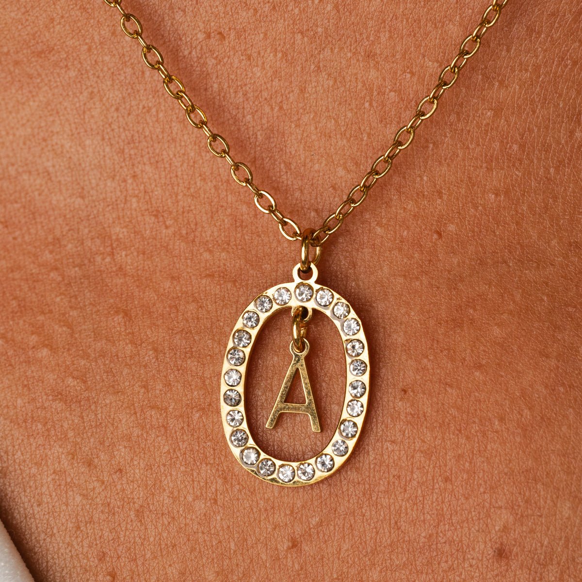 Necklace Letter Initial Prism 18K Gold Plated