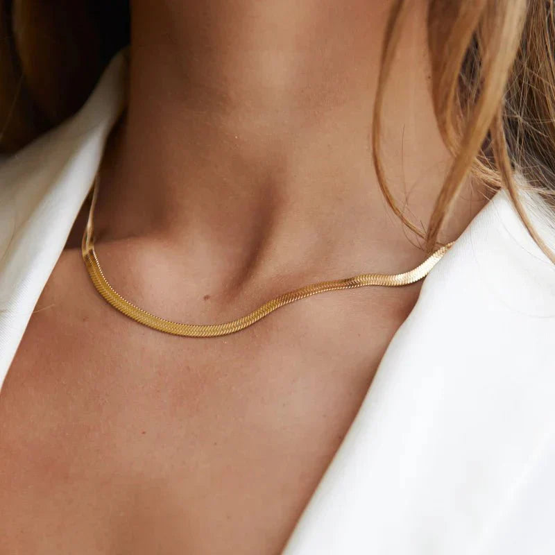 Necklace Gold Snake Mesh 18K Gold Plated
