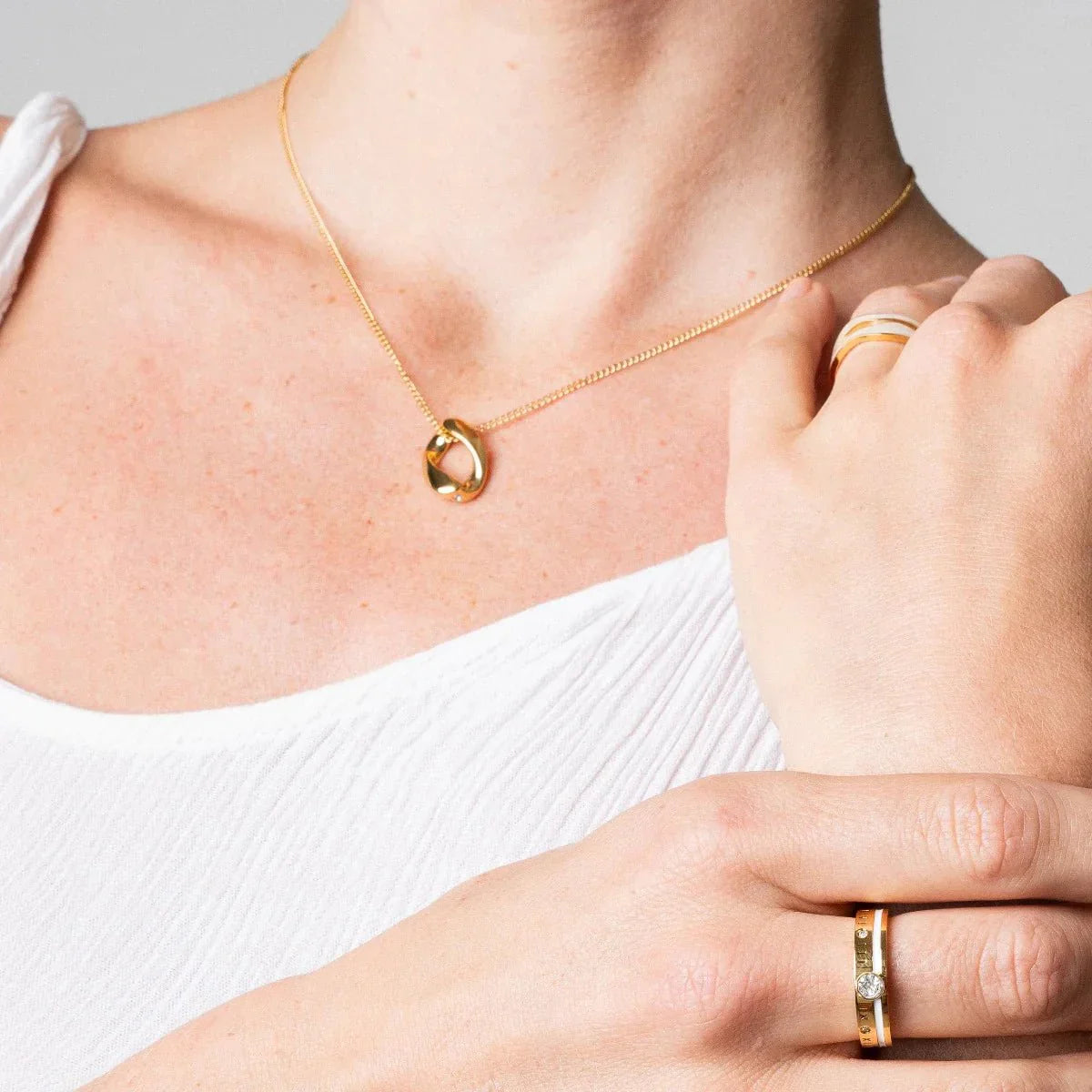 Necklace Link Pendant 18K Gold Plated