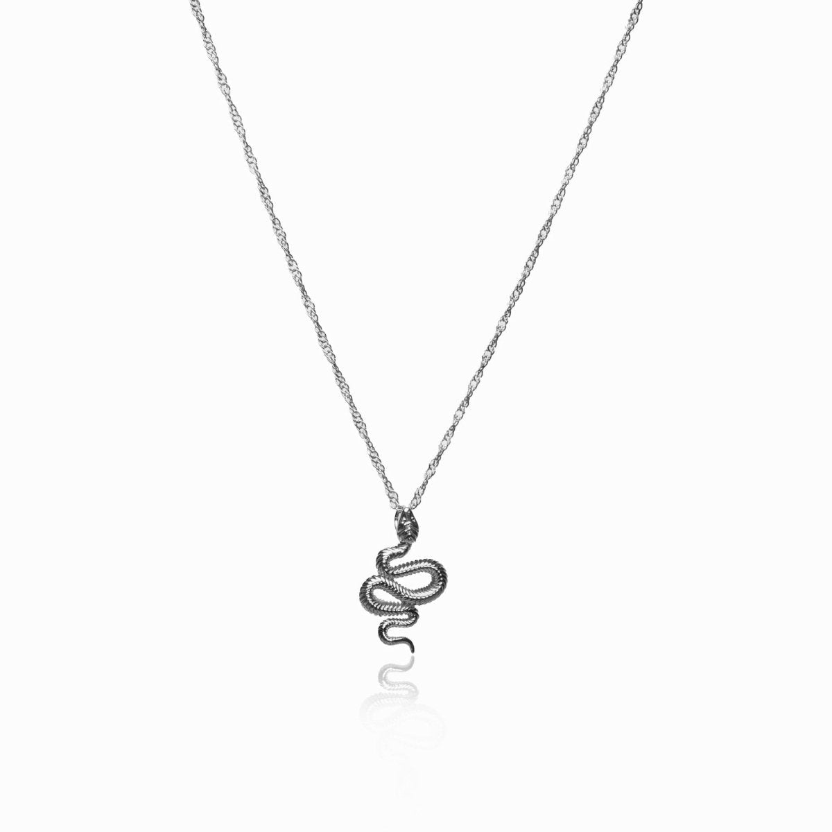 Necklace Serpent Pendant - Silver