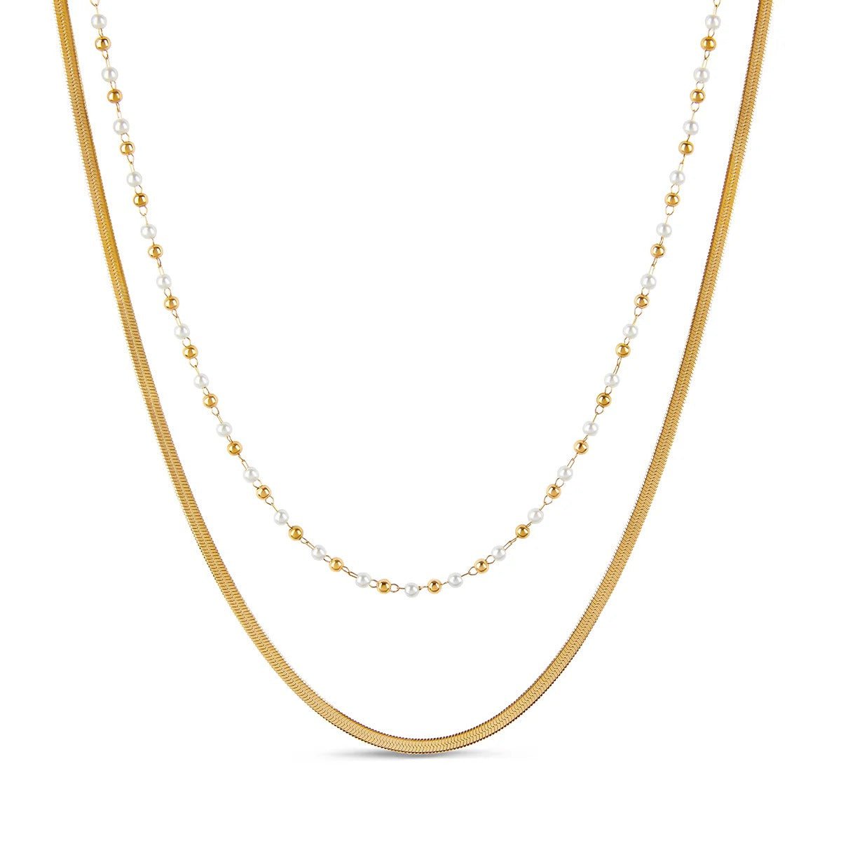 Necklace Mixes Pearl 18K Gold Plated